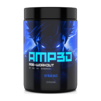 AMP3D Pre Workout pulver 400 g Icy Blue Razz burk